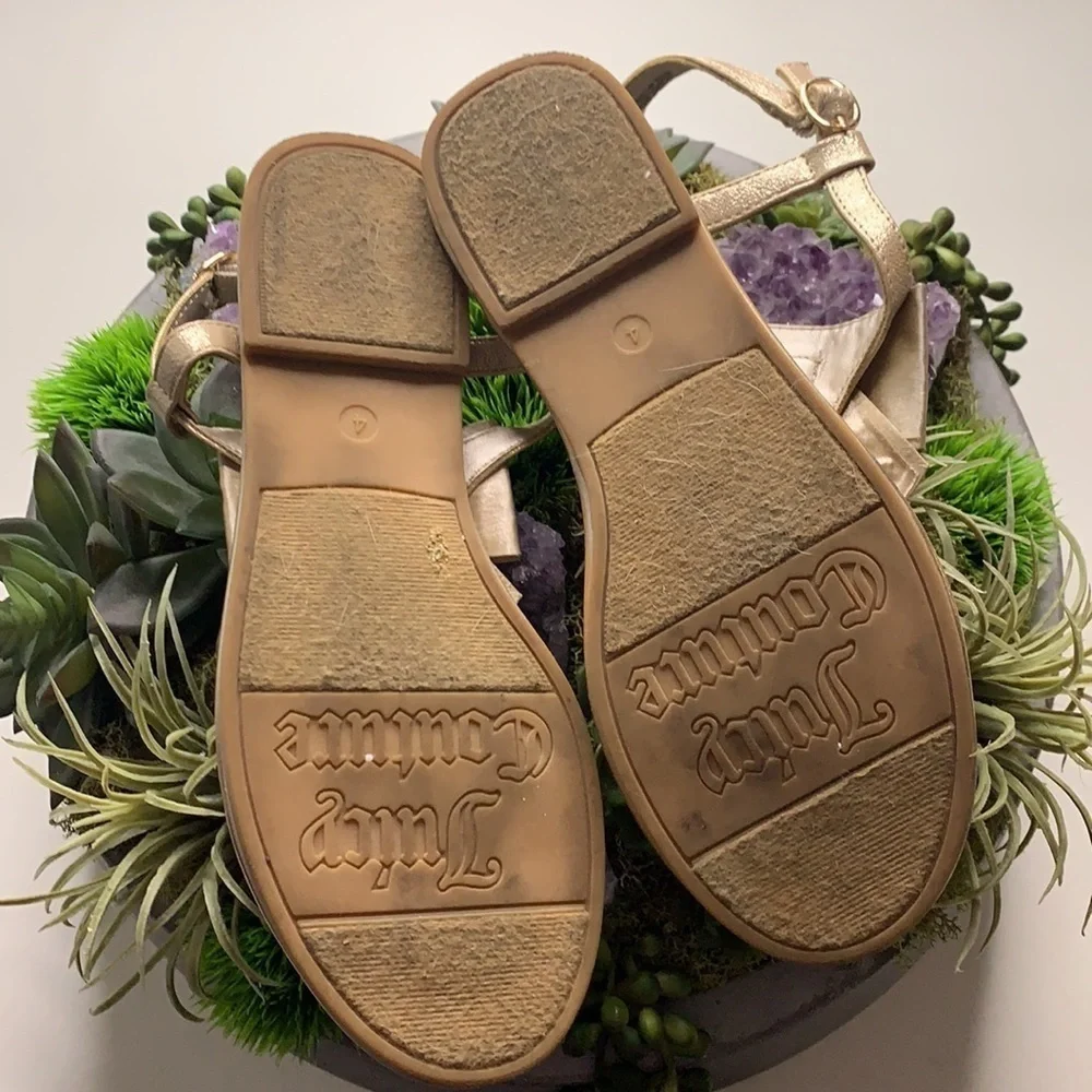 Juicy couture bow Crystal song ankle strap sandal